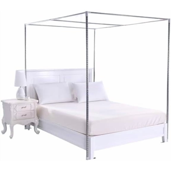 Canopy Bed Frame Queen, Thicken Stainless Steel Bed Canopy Frame, Metal Four Poster Canopy Bed Frame for Metal Bed Mosquito Bed Poles Canopy Frame$$Home Decor, Kitchen, & Other