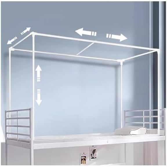 Canopy Bed Frame, Retractable Bunk Bed Tent Canopy, Bed Canopy Support for Single Bed, Metal Telescopic Universal Mosquito Net Bracket for Student Dorm, Full Size$$Bedding