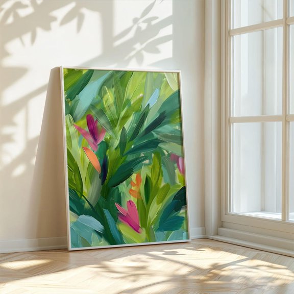 Canopy Bloom Botanical Print Green Floral Decor Unframed Paper Print