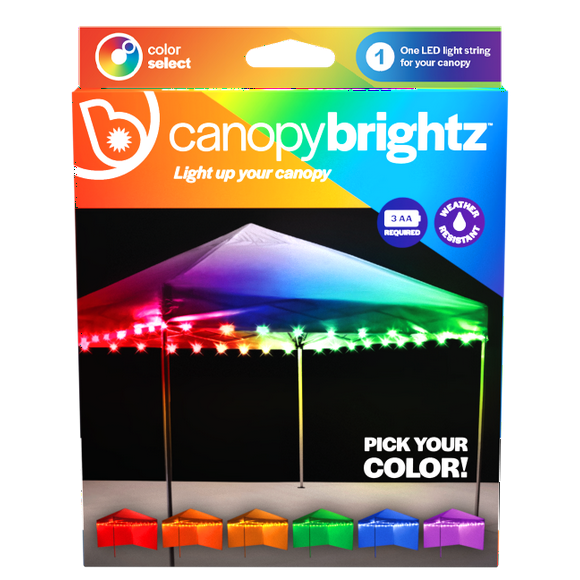 Brightz Canopy Color Select 60 Light Indoor/Outdoor 40ft with Battery Pack Weather-resistant LED String Light Set