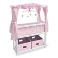 thumbnail image 1 of Badger Basket Canopy Doll Crib with Baskets, Bedding, and Mobile - White/Pink, 1 of 11