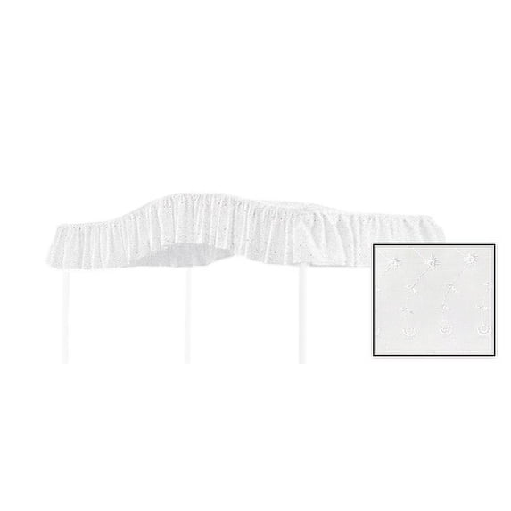 Canopy Drape Curtain - Full Size - White Eyelet Design - Perfect to use on Your Existing Canopy Frame
