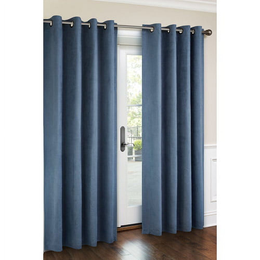 Canopy Faux Suede Drapery Panel With Grommets, French Blue