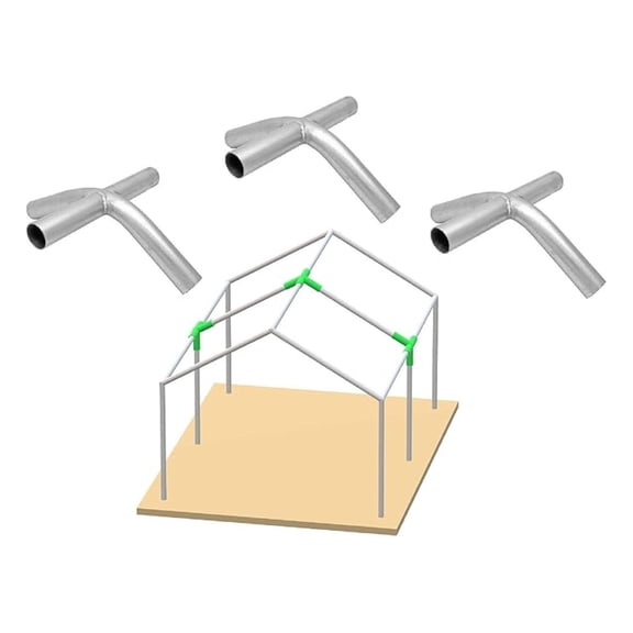 Canopy Fittings Connectors 1-3/8" Frame Set Couplers Carport Tent Shed 3 Way, 4 Way 3/Pack (4-Way)