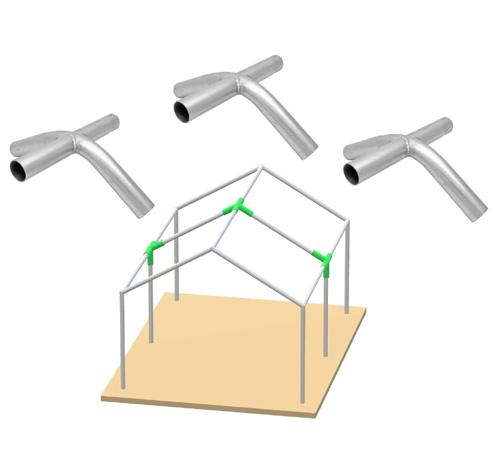 Canopy Fittings Frame Kit 1-3/8" Connectors Couplers Carport Tent Shed 3 Way, 4 Way Set 3/Pack (4-Way) 4-Way Gray