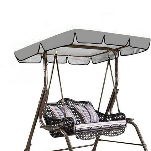 Canopy For Swing For 2 Or 3 Seater Black Brown Swing Chair Canopy Roof Shade Replacement Garden Swing Chair Cover 142*120*18Cm Black Fangkenuo