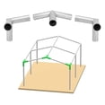 thumbnail image 1 of Canopy Frame Fittings 1-3/8 Inch - 3 Way Connectors for Carport, Shed, Tent - Low Profile - 3 Pack, 1 of 8