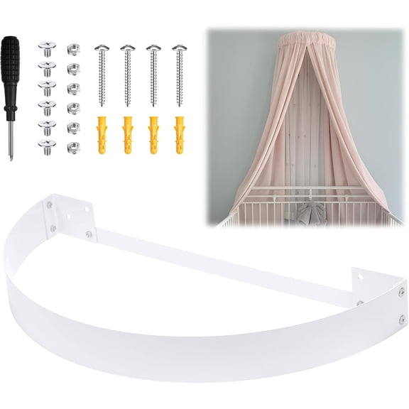 Canopy Frame Kit for Rod Pocket Curtains Metal Bed Curtain Kit for Twin to King Size Bed with Instruction Manual Drapery, Panels Not Included
