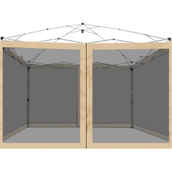 Canopy Mosquito Net for 8x8 Pop up Canopy Gazebo Tent, Replacement Netting Screen Mesh Sidewalls for Patio, Backyard, Camping, Outdoor Use (Net Only, Frame Not Included) (Beige)
