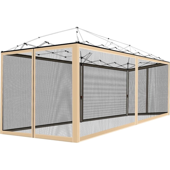 Canopy Mosquito Net for 10x20 Pop up Canopy Tent, Frame Not Included, Beige