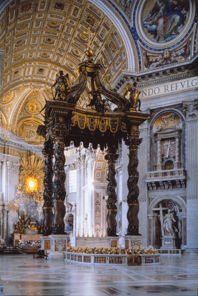 Canopy Of Saint Peter In Vatican City Canvas Art - (24 x 36)