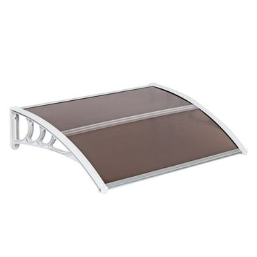 Canopy Outdoor Window Door Canopy 100x80cm Household Application Door/Window Rain Cover Eaves Canopy Aluminum Bracket,UV Rain Snow Protection, Polycarbonate Canopy