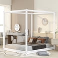 thumbnail image 1 of Canopy Platform Bed with Support Legs,White, 1 of 9