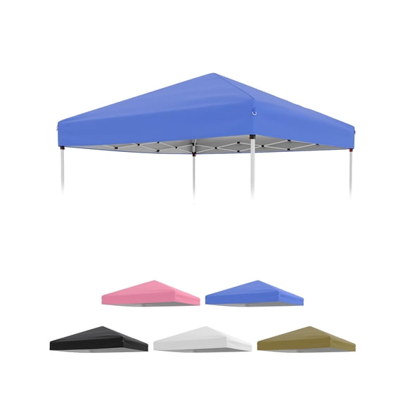Canopy Replacement Top Cover 10x10ft Waterproof & UV Protected, Silver Coated Outdoor Patio Garden Sun Shade with Air Vent for Pop Up Canopy Tent (Top Only), Black/Khaki/Write/Blue