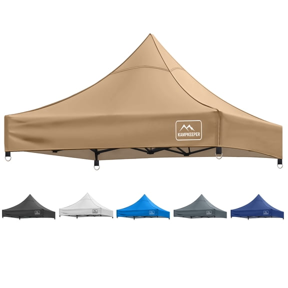 Canopy Replacement Top Cover Roof for 10x10 Peak Pole Straight Leg Canopy Tent,PU-Coated 500D Polyester UV Waterproof,for Outdoor Commercial Garden Patio Sun Shade(Top Only) (Khaki)