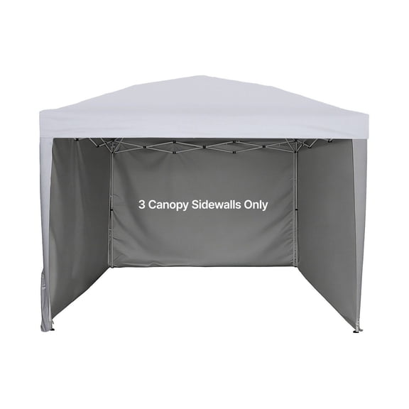 Canopy Sidewalls 10x10, 3-Pack Tent Side Walls with Sun & Rain Protection, Waterproof Canopy Walls for Pop Up Gazebo, Outdoor Events, Camping - White