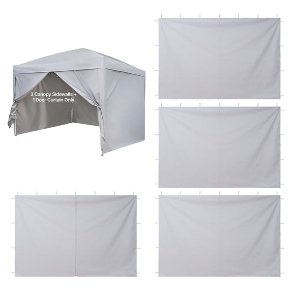Canopy Sidewalls 10x10 Waterproof Pop Up Tent Outdoor Vendor Booth 4Pcs White