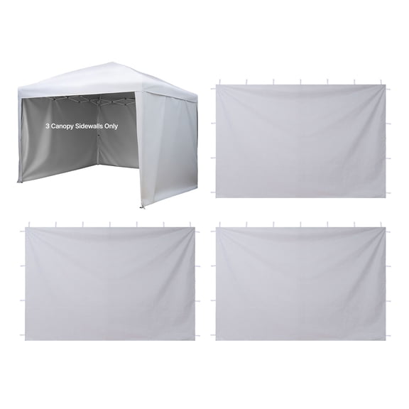 3-Pack Canopy Sidewalls for 10x10 ft Pop Up Canopy Tent, 210D Oxford Waterproof Sun & Rain Protection Panels, Hook & Loop Fastening for Outdoor Events, Camping, Vendor Booth (White)