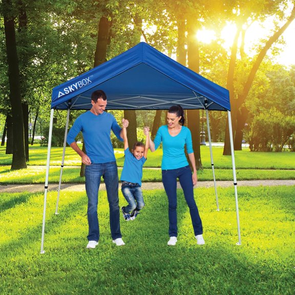 Canopy Skybox 3.2x6.5ft Height Adjustable Steel Frame Outdoor Sport Shelter with Carry Bag, Blue