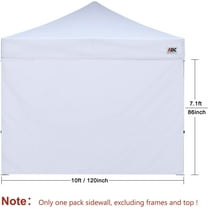 Canopy SunWall 10x10 FT, 1 Pack Sidewall Only, No Frame or Top, White