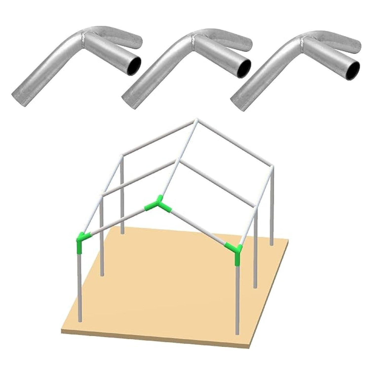 Canopy Tent Fittings 1-3/4" 3-Way Connectors - 3 Pack Galvanized Steel ...