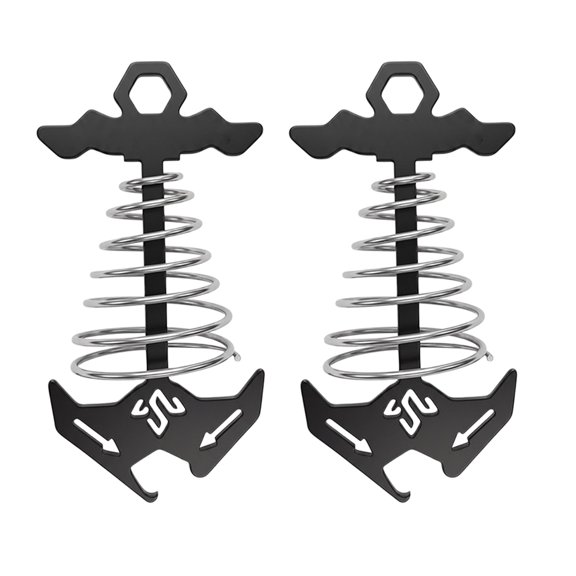 Canopy Tent Stakes for Outdoor Shelter Setup, 201 Stainless Steel Pair with Spring Hook, Sand Grass Support