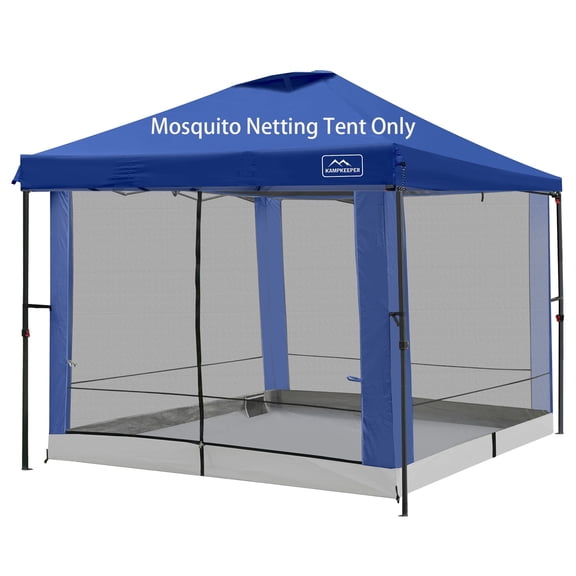 Canopy Universal Mosquito Netting Tent, Converts 10'x10' Canopy Gazebo into Camping Inner Tent, Screen House with Full PE Floors for Patio, Outdoor, Garden (TOP & Frame NOT Included) Navy Blue