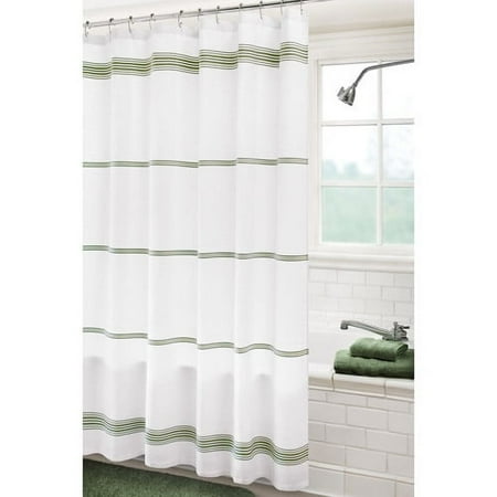 Canopy Waffle Weave Olive Green & Pea Pod Shower Curtain, 1 Each