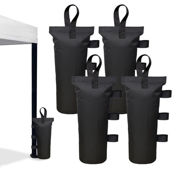 Canopy Weights Set of 4Heavy Duty Canopy Weight Bags (120 lbs) for Ez Pop up Canopy Tent Outdoor Instant Canopies, Black (Without Sand) Set of 4
