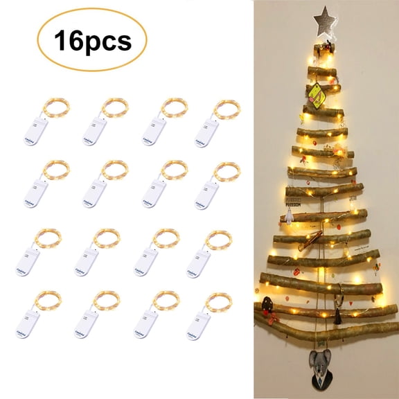 Canorful 16pcs Fairy Lights Starry String Lights, Batteries Included 6.6ft Each for Gift Decor Table Decor, Warm White