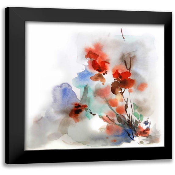 CanotStop 12x12 Black Modern Framed Museum Art Print Titled - Fall Flowers