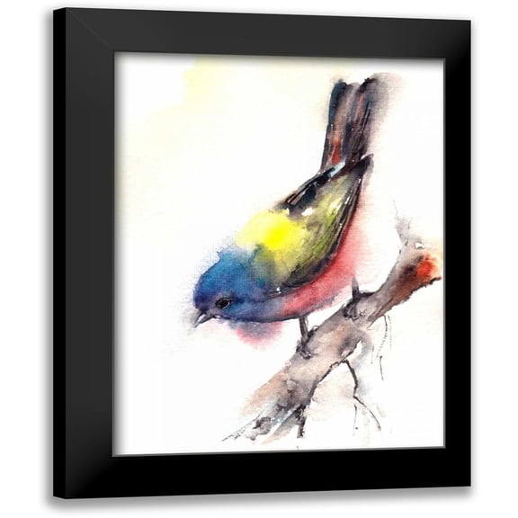CanotStop 12x14 Black Modern Framed Museum Art Print Titled - Bunting Bird