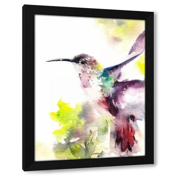 CanotStop 19x24 Black Modern Wood Framed Wall Art Titled - Hummingbird