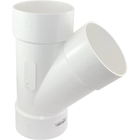Canplas PVC Sewage Wye Fitting 45 Degree - 3 Inch - White