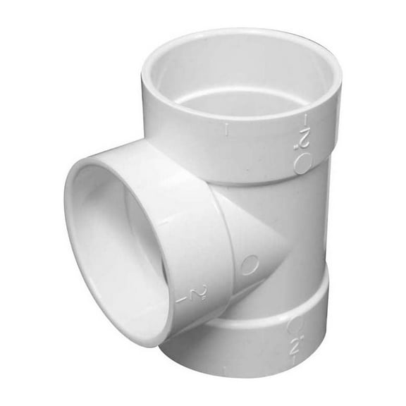 Canplas-Hayden Central Vacuum Cleaner White Short Tee Fitting # 765502W