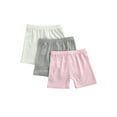 thumbnail image 1 of Canrulo 3Pcs Pack Kids Toddler Baby Girls Summer Safety Pant Children Anti-Emptied Stretch Mid-Rise Solid Short Pants Pink Gray White 2-3 Years, 1 of 7
