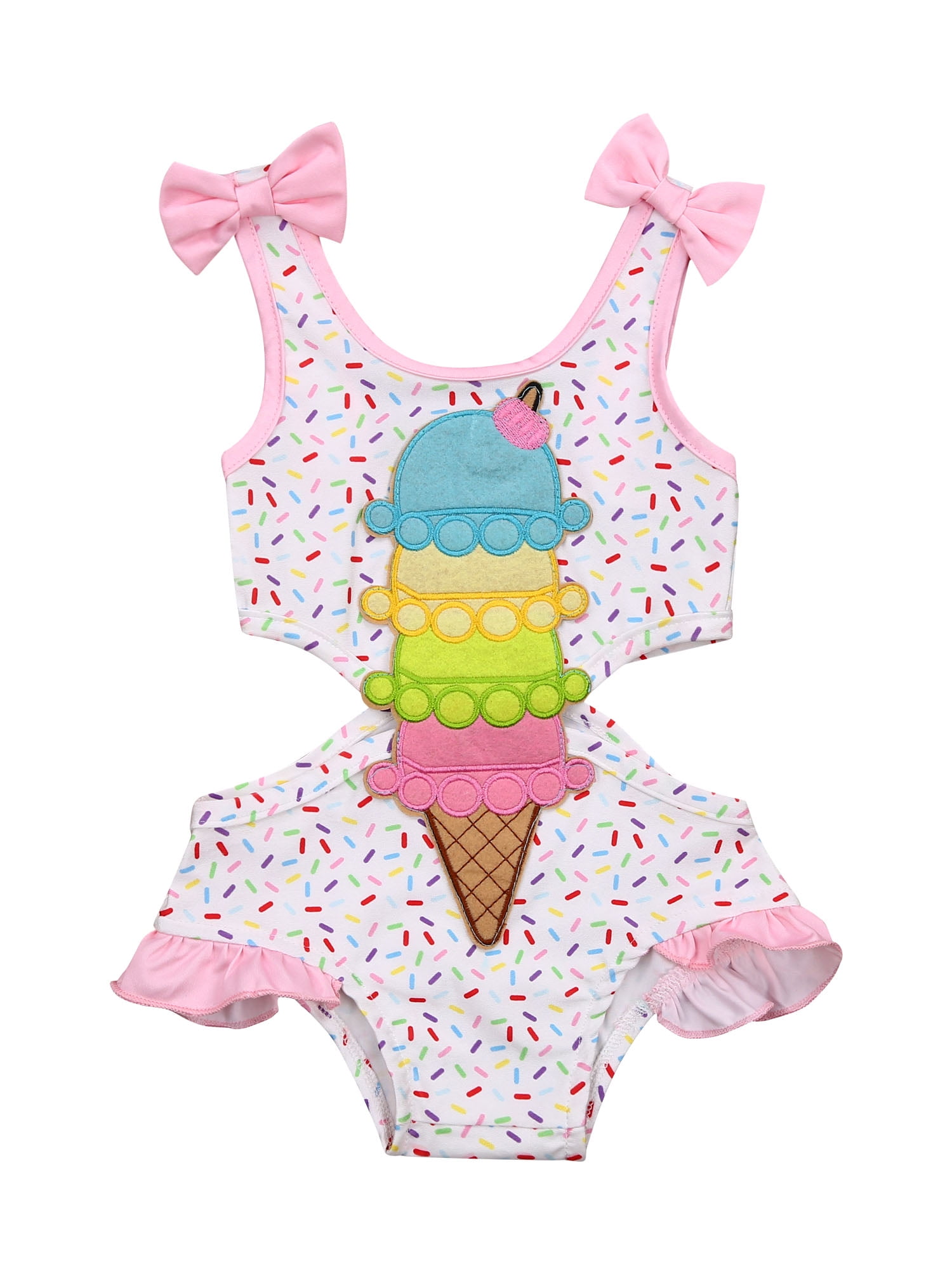 Canrulo Baby Girl One Piece Swimsuits Ice Cream Bathing Suit Beach Wear