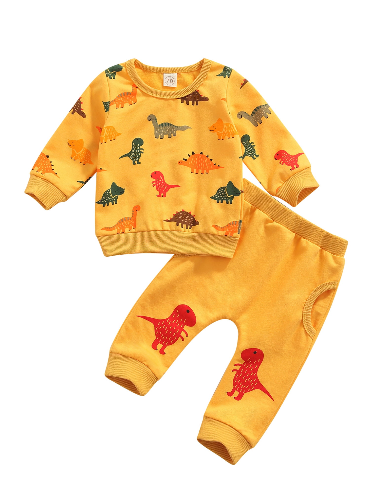100% Cotton 2pcs Baby Boy Cartoon Tiger Print Long-sleeve Sweatshirt and Pants Set