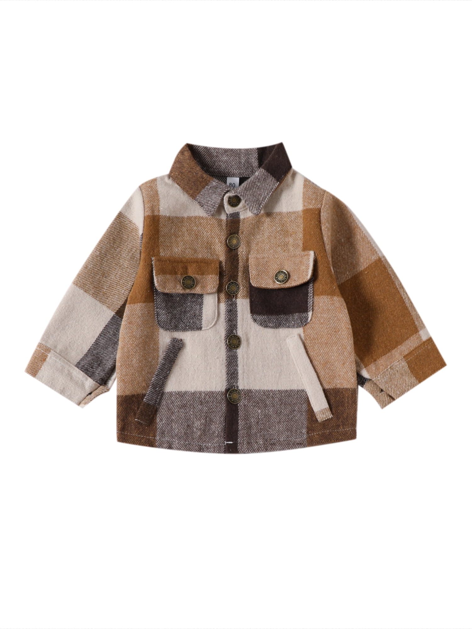 Canrulo Infant Toddler Baby Boy Girl Flannel Shirts Long Sleeve Plaids