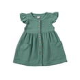 thumbnail image 1 of Canrulo Kids Baby Girls Organic Cotton Ruffled Tunic Dress Swing Sundress Princess Green 5-6 Years, 1 of 8