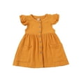 thumbnail image 1 of Canrulo Kids Baby Girls Organic Cotton Ruffled Tunic Dress Swing Sundress Princess Yellow 3-4 Years, 1 of 8