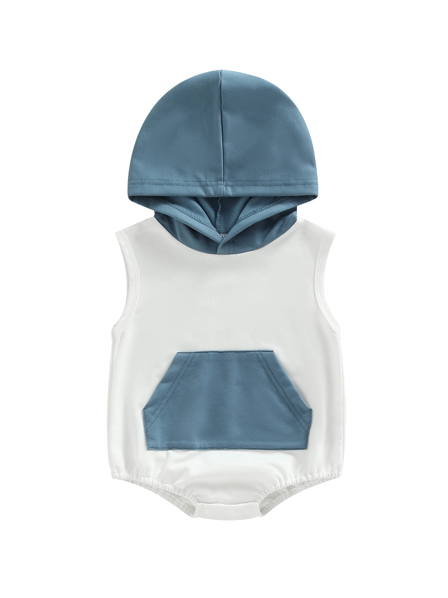 Canrulo Newborn Baby Boys Girls Summer Clothes Sleeveless Hoodie