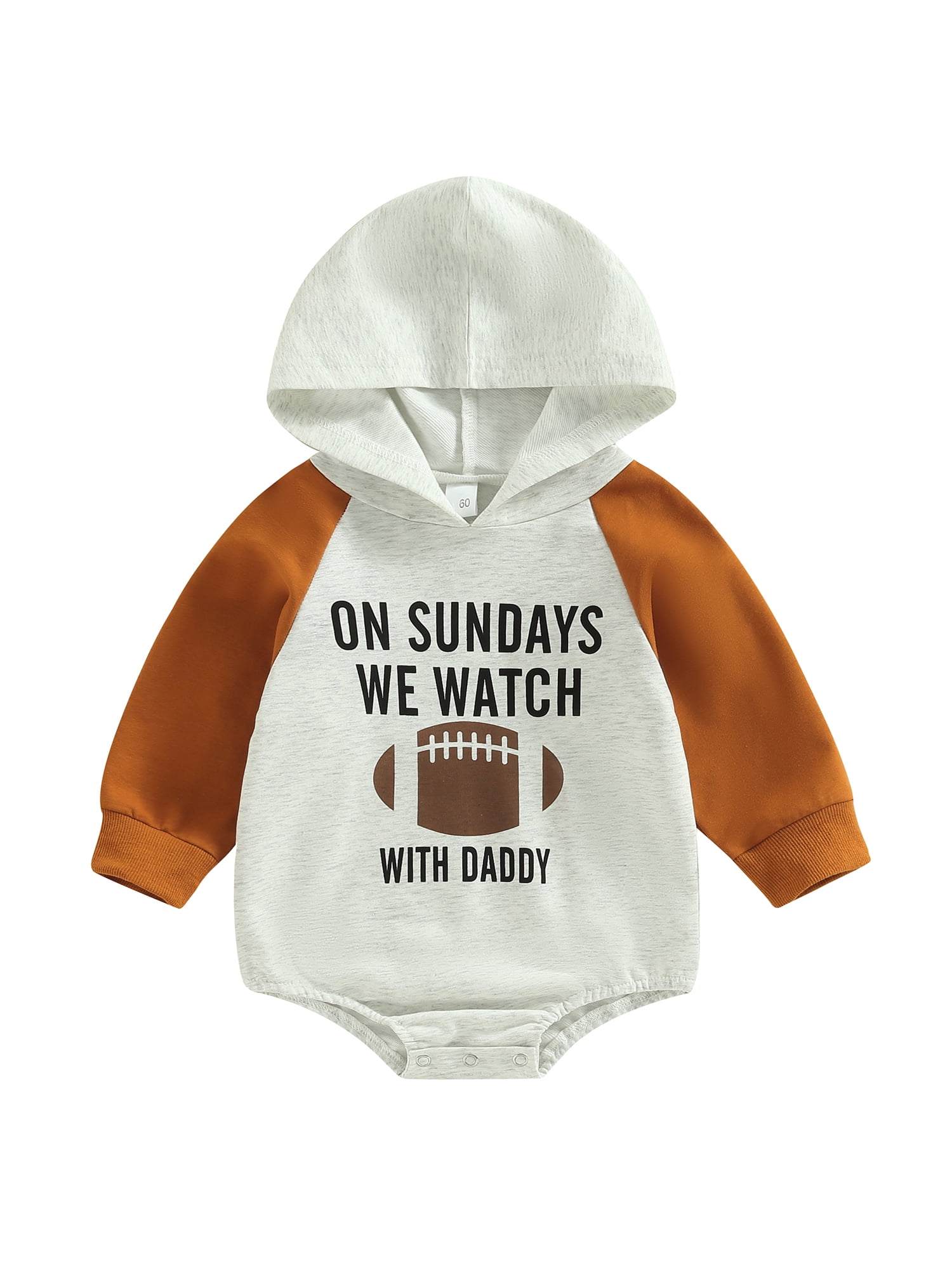 Canrulo Newborn Baby Girl Boy Hoodie Sweatshirt Romper On Sundays We