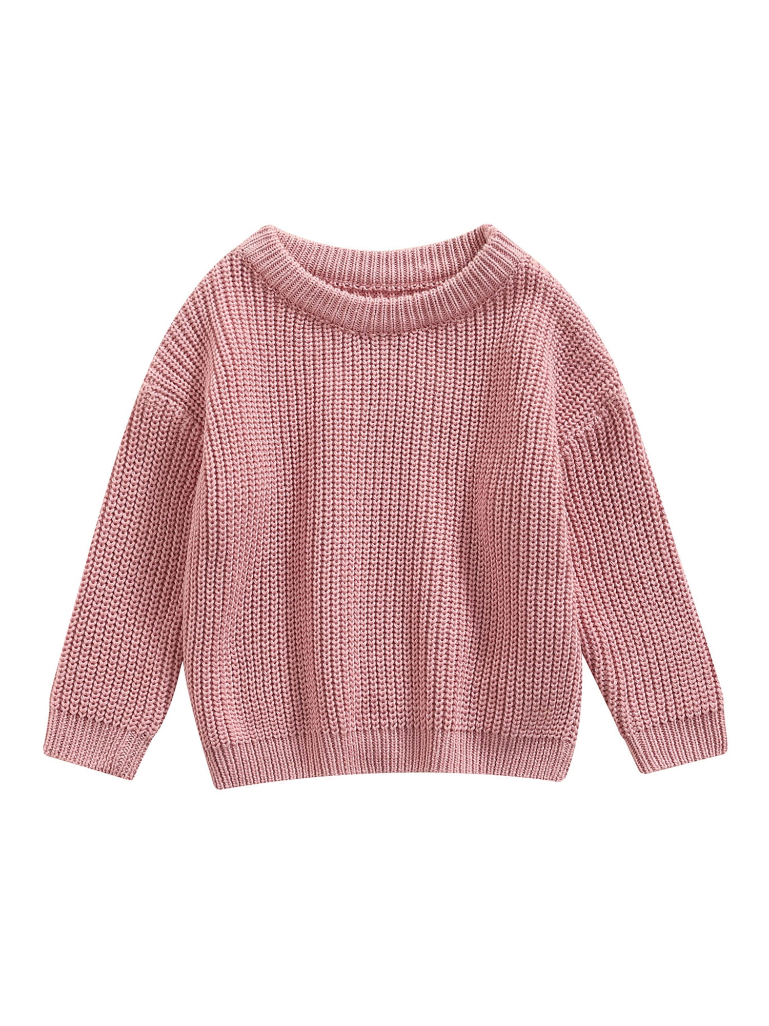 Newborn Baby Girl Boy Cardigans Knit Sweatshirt Warm Crewneck Sleeve Tops Rose Pink 6-9 Months - Walmart.com