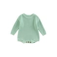 thumbnail image 1 of Canrulo Newborn Infant Baby Girl Boy Sweater Knit Oversized Pullover Sweatshirt Romper Warm Fall Winter Clothes Light Green 12-24 Months, 1 of 7
