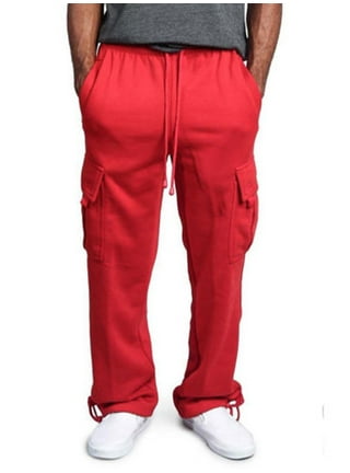 HRSR Men's Cargo Sweatpants with Pockets Casual Loose Trousers for