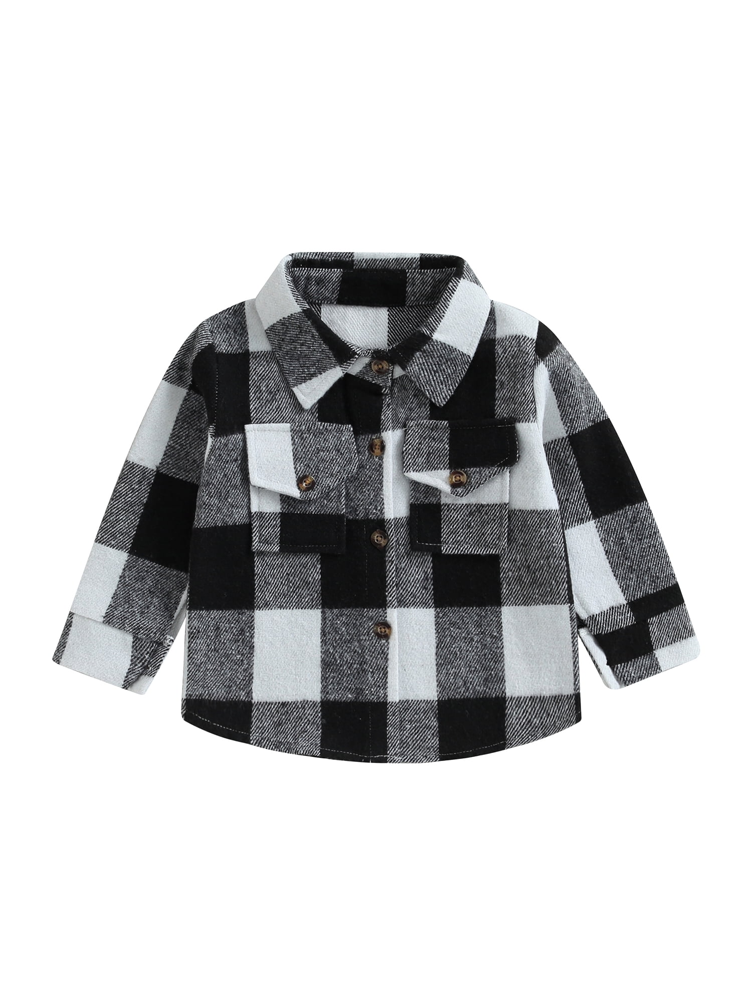 Canrulo Toddler Baby Boy Girl Plaids Shirt Jacket Casual Lightweight