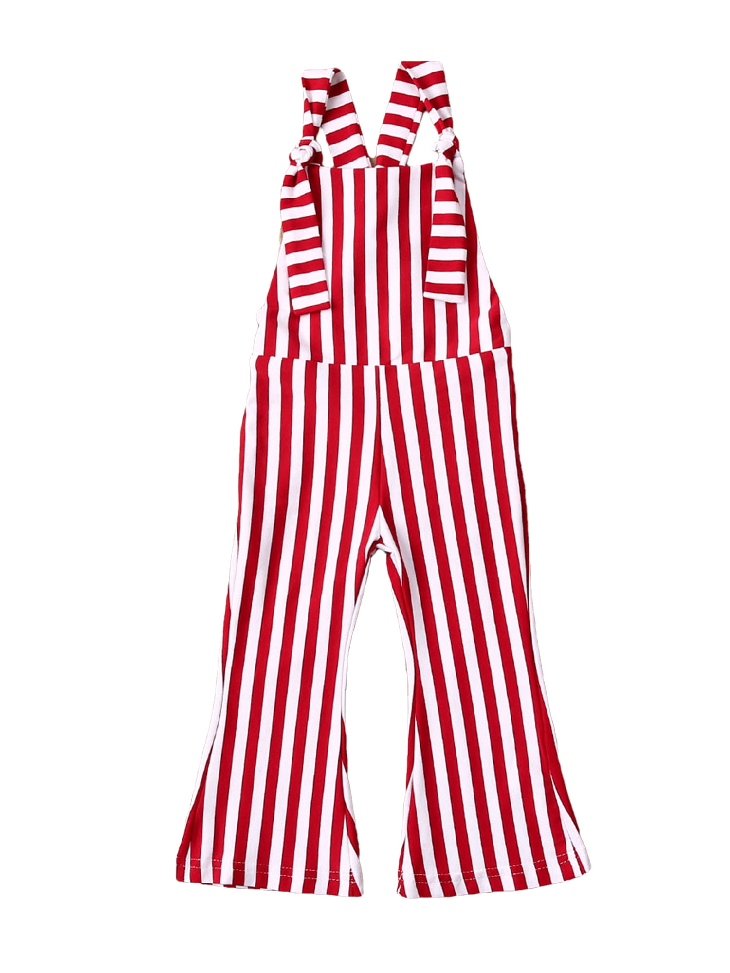 Canrulo Toddler Baby Girl BellBottom Jumpsuit Overalls Striped Halter
