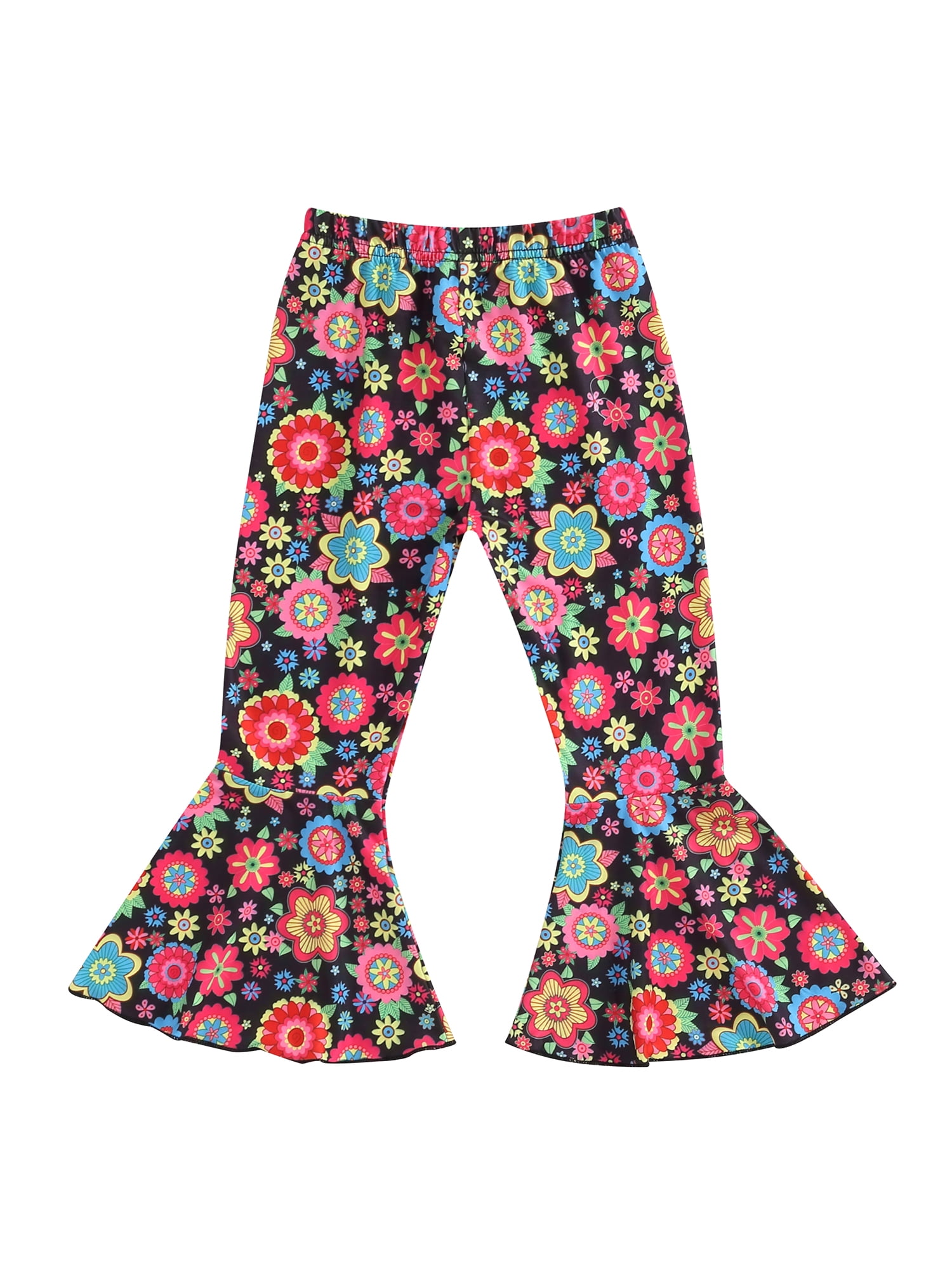 Canrulo Toddler Baby Girls Flared Pants Trendy Elastic Waist Flower