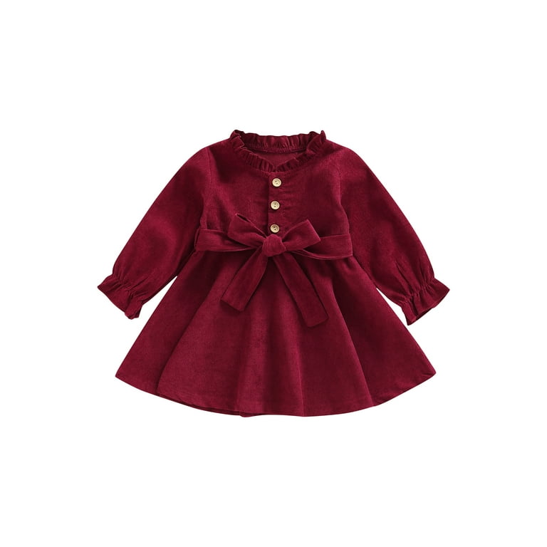 Baby girl red corduroy dress hotsell